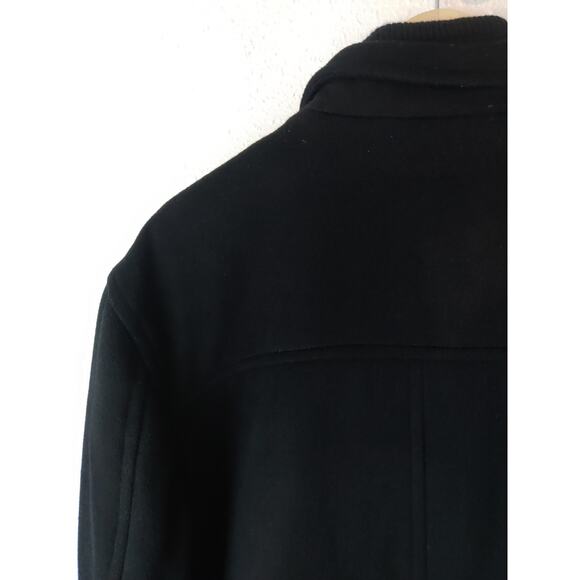 Kenneth Cole Reaction Black Wool & Cashmere Full Zip & Button Coat Size L - Picture 8 of 8